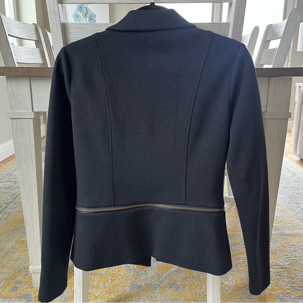 Central Park West - Black Blazer - Gold Zipper Detail at Waist - Size Small - Picture 2 of 9
